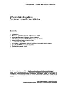 El Aprendizaje Basado En Problemas Como Técnica Didáctica - Centro De ...